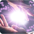 A serene image of Parisa Ehsan practicing esoteric Reiki, surrounded by calming energy and natural elements